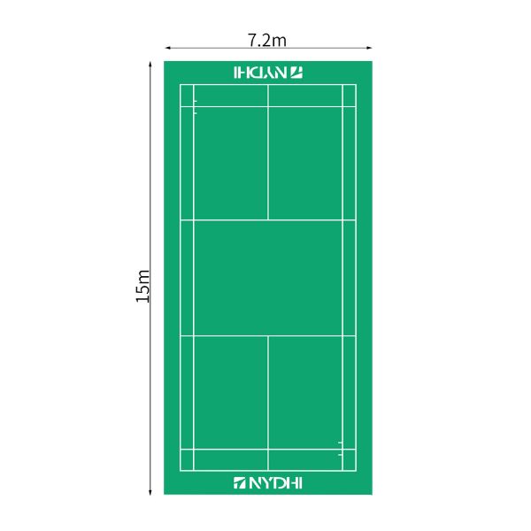 NYDHI International Tournament Level Badminton Court Mat (Sand Surface) - NC1020