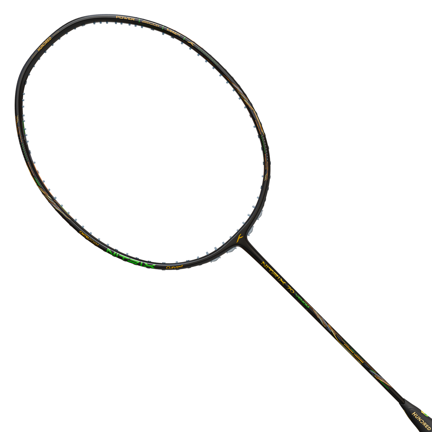 Hundred Nitrix Venom 70 Badminton Racket (Black/Green)