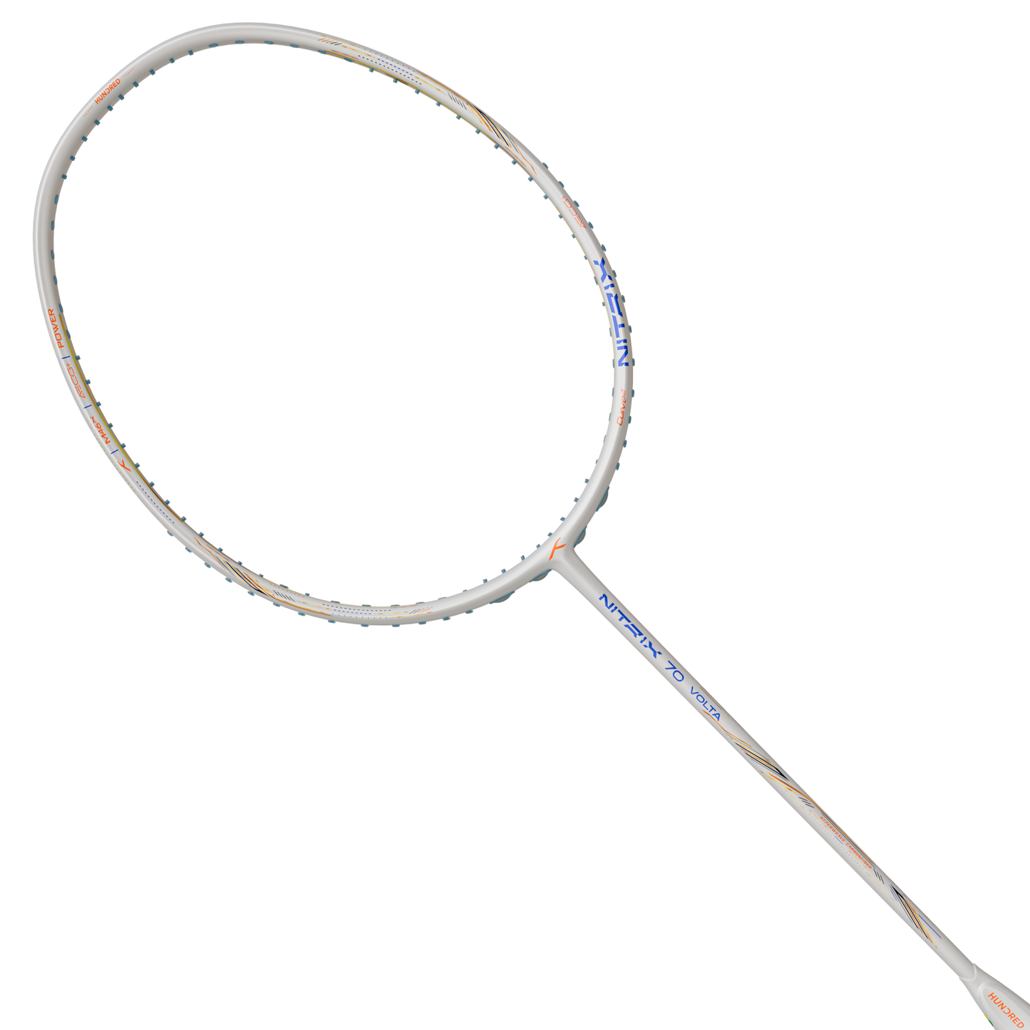 Hundred Nitrix Volta 70 Badminton Racket (White/Copper)