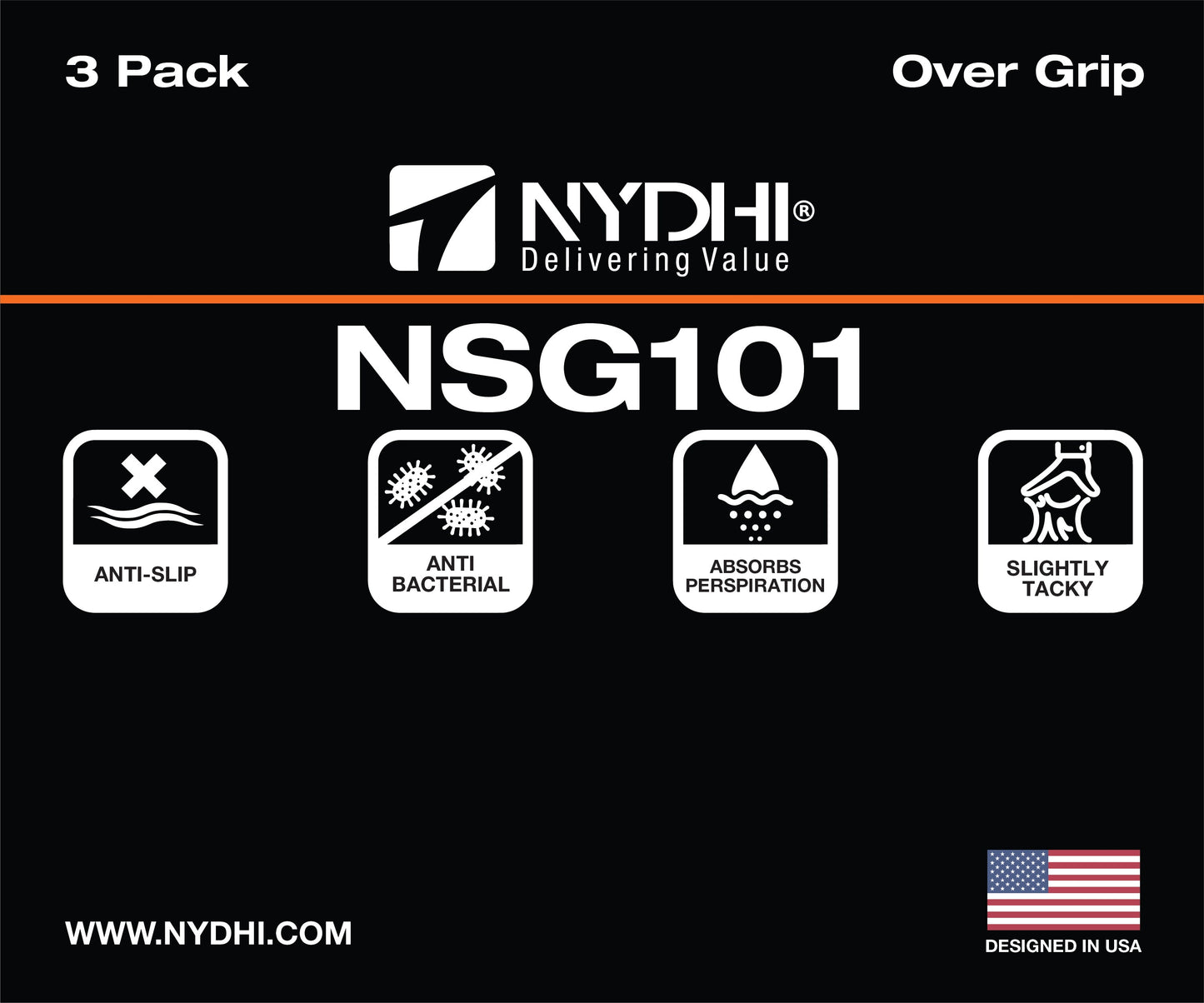 NYDHI NSG101 Super Grap 3 pack Badminton Grip (3 Wraps)