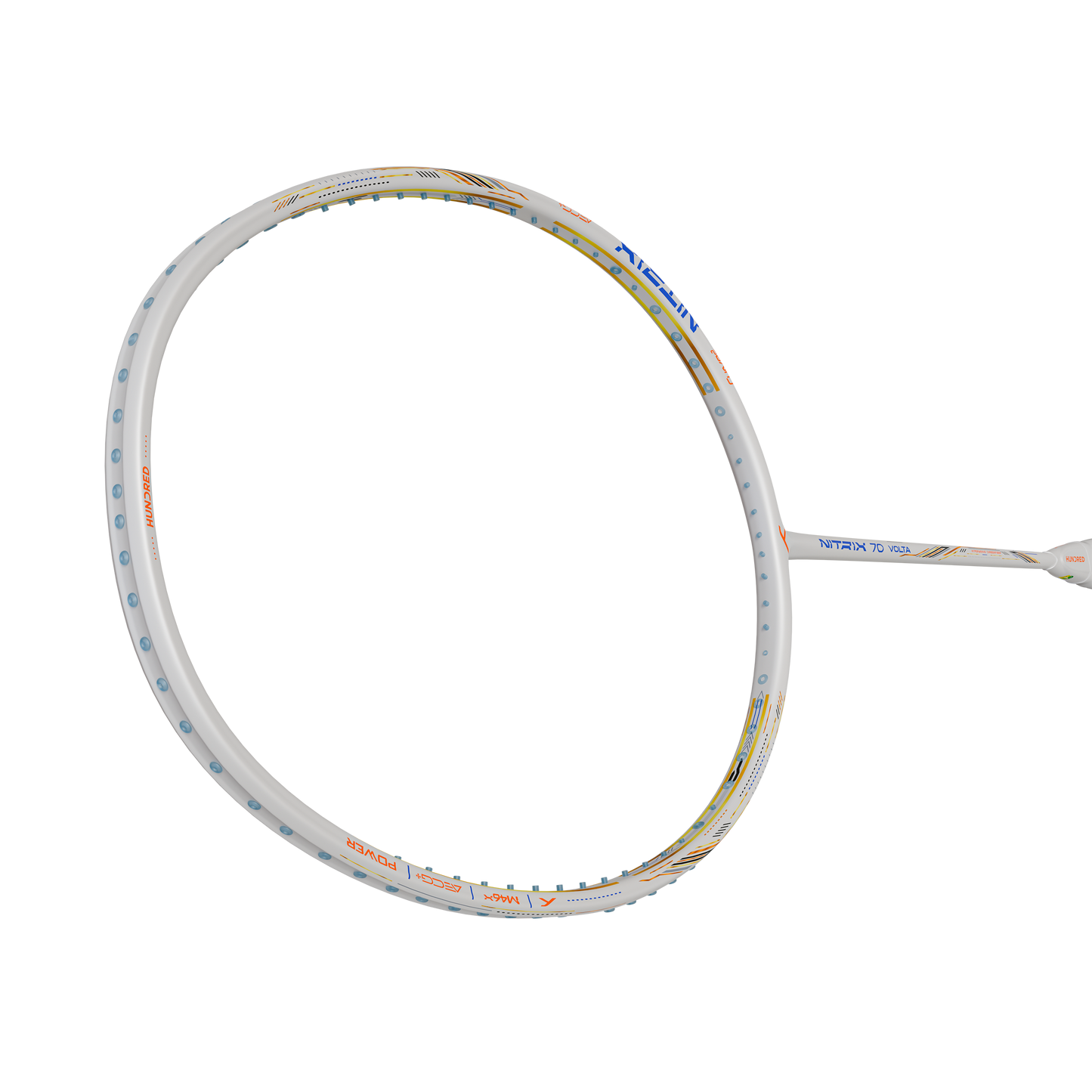 Hundred Nitrix Volta 70 Badminton Racket (White/Copper)