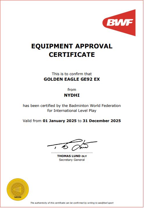 BWF Approved GE92 EX Golden Eagle Badminton Feather Shuttlecock