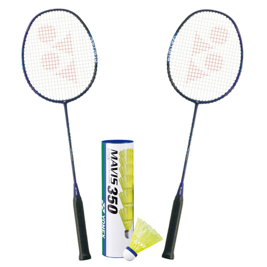 Yonex Badminton Combo Set (2 Astrox 01 Clear Rackets + 1 tube of Mavis 350 Shuttlecock)