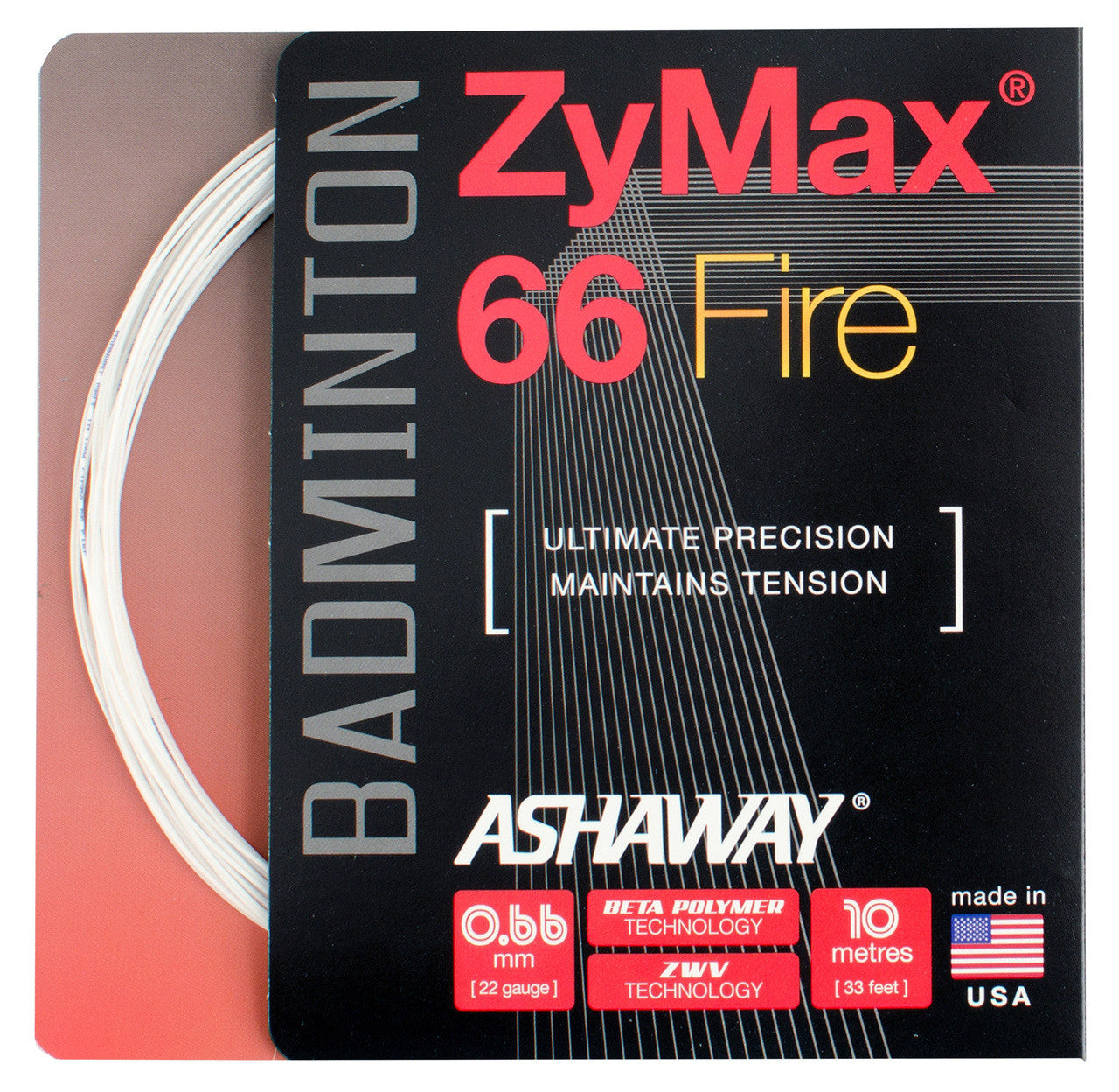 Ashaway Zymax 66 Fire Badminton String Set (10m)