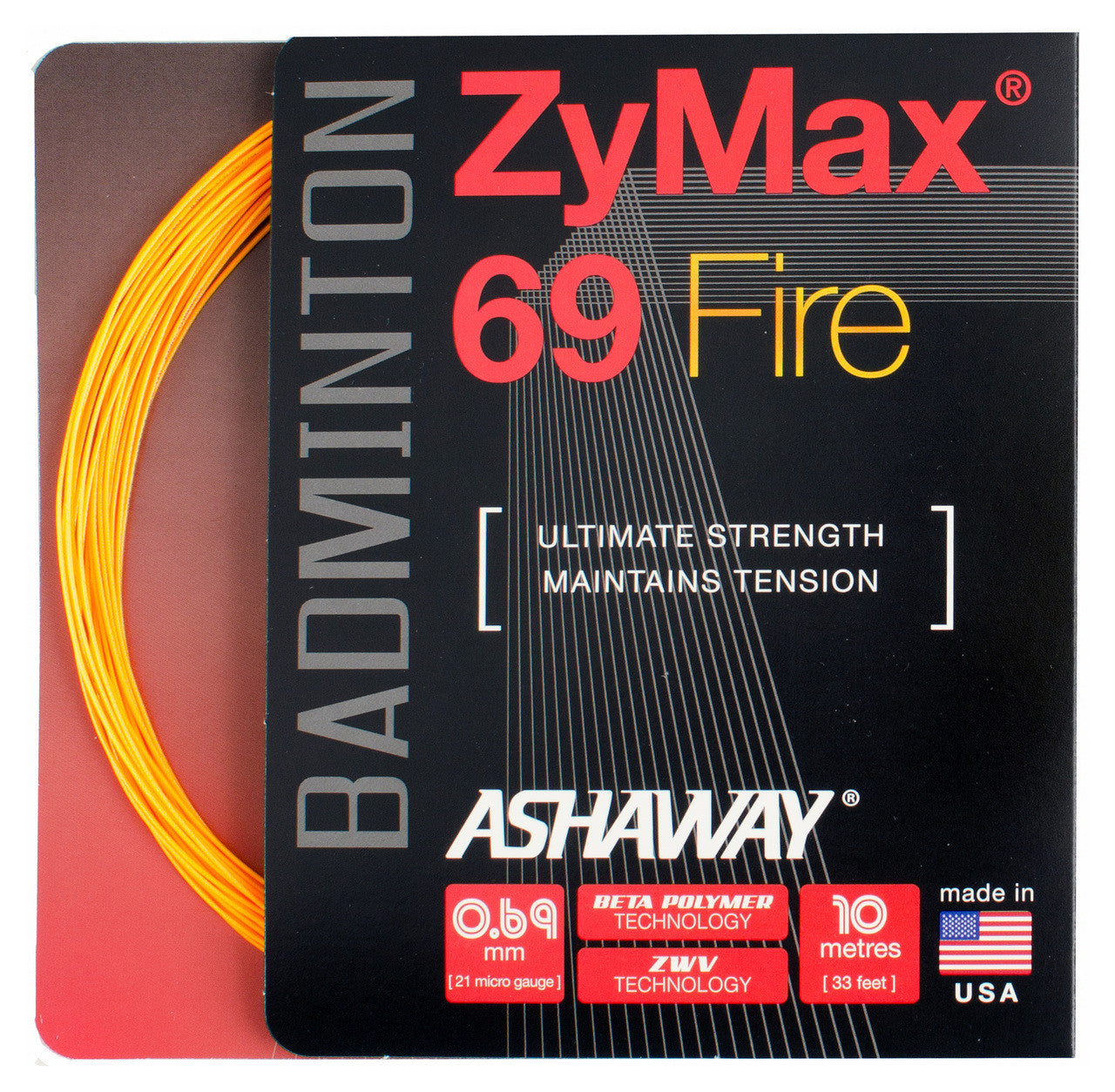 Ashaway Zymax 69 Fire Badminton String (10m)